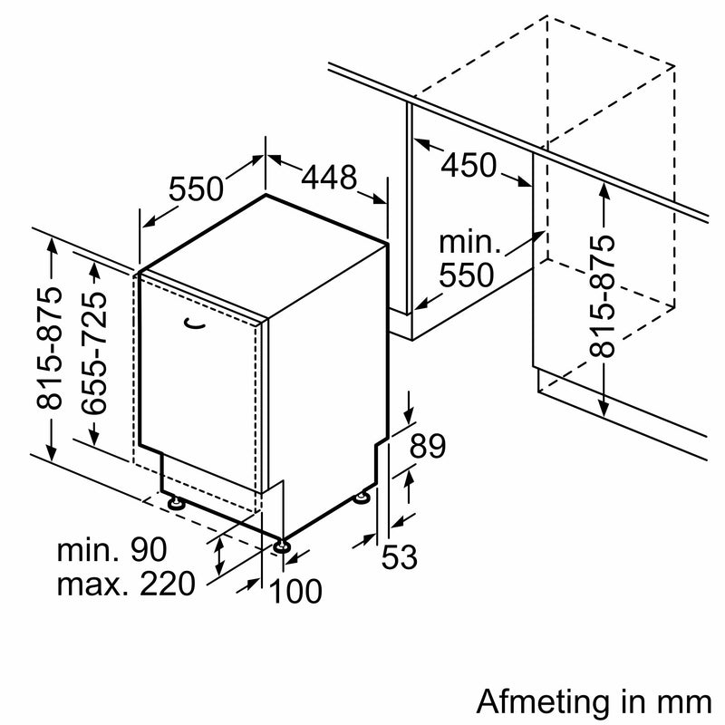 Bosch SPV4EMX17E - Serie 4 - Volledig integreerbare vaatwasser - 45 cm