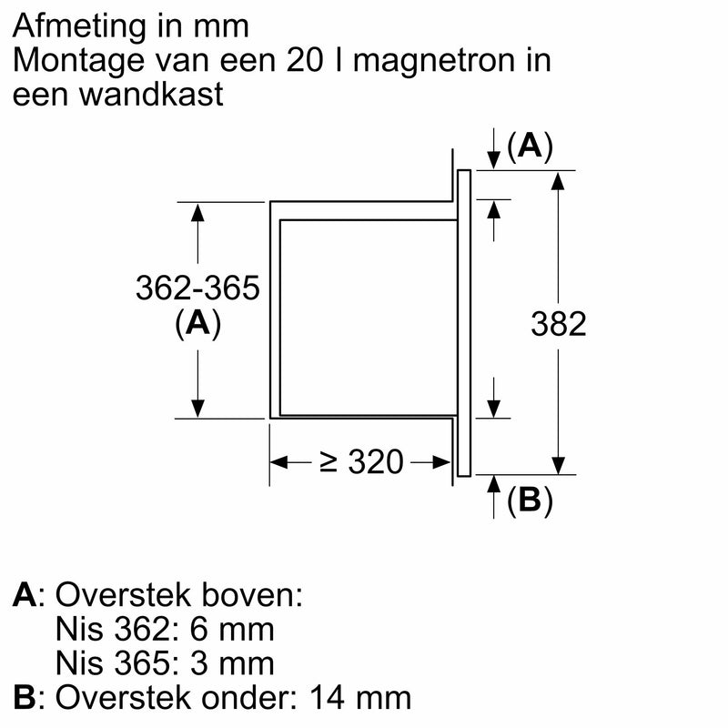 Bosch BFL623MB4 - Serie 2 - Inbouwmagnetron - Zwart