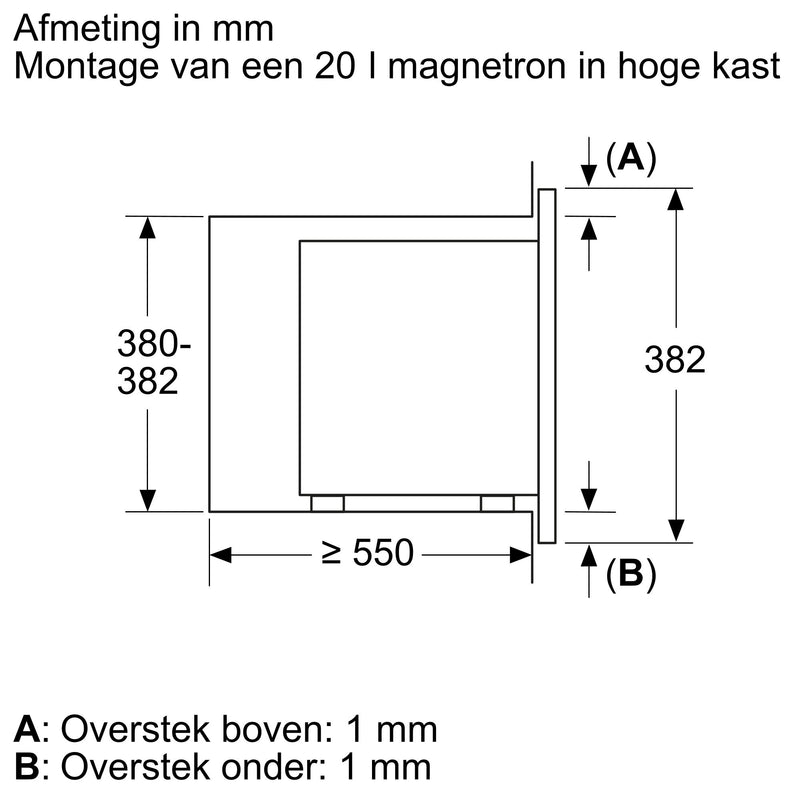 Bosch BFL623MB4 - Serie 2 - Inbouwmagnetron - Zwart