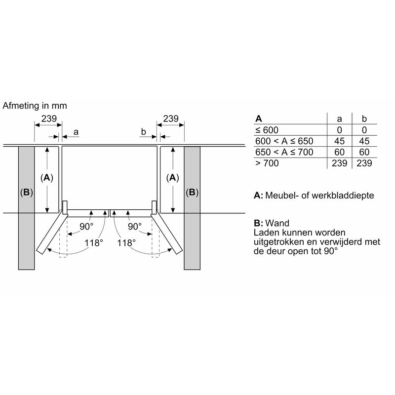 Bosch KFN96VPEA - Serie 4 - Amerikaanse koelkast - Inox