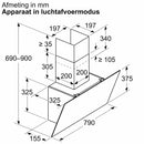 Bosch DWK85DK60 - Serie 2 - Wanddampkap - 80 cm - zwart glas - Zwart