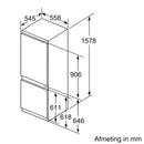 Siemens KI77SADE0 - IQ500 - Inbouw - Koel-vriescombinatie - 158 cm