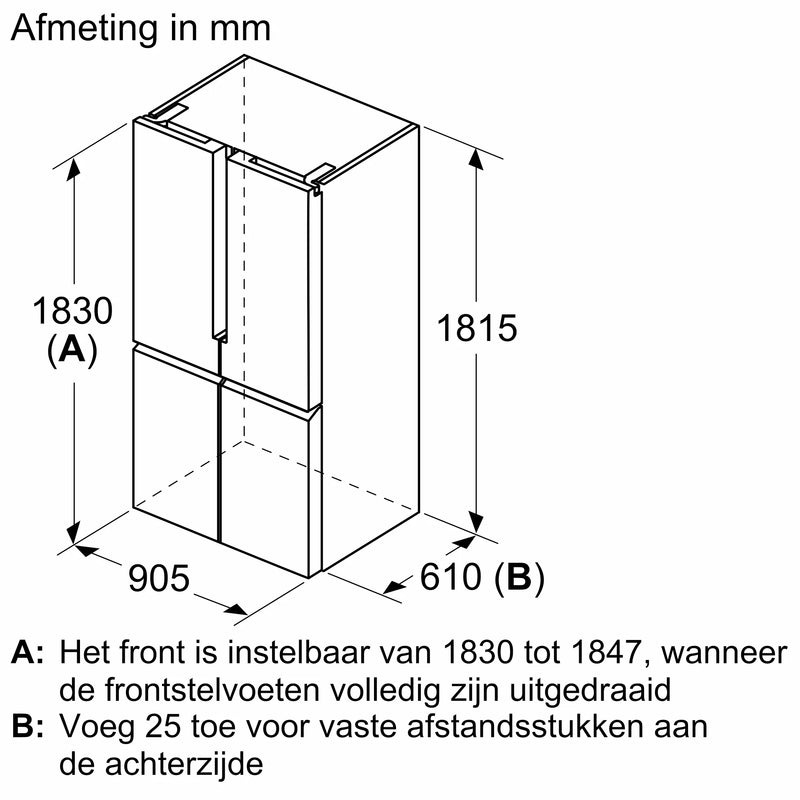 Siemens KF96NAXEA - iQ500 - Amerikaanse koelkast - Vrijstaand - Zwart