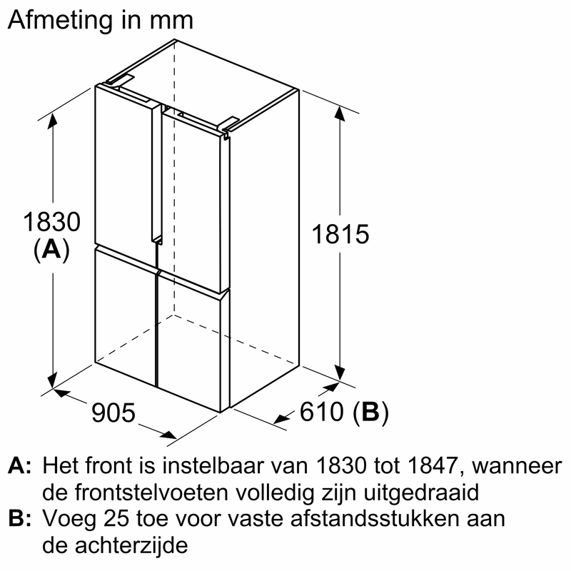 Siemens KF96NAXEA - iQ500 - Amerikaanse koelkast - Vrijstaand - Zwart