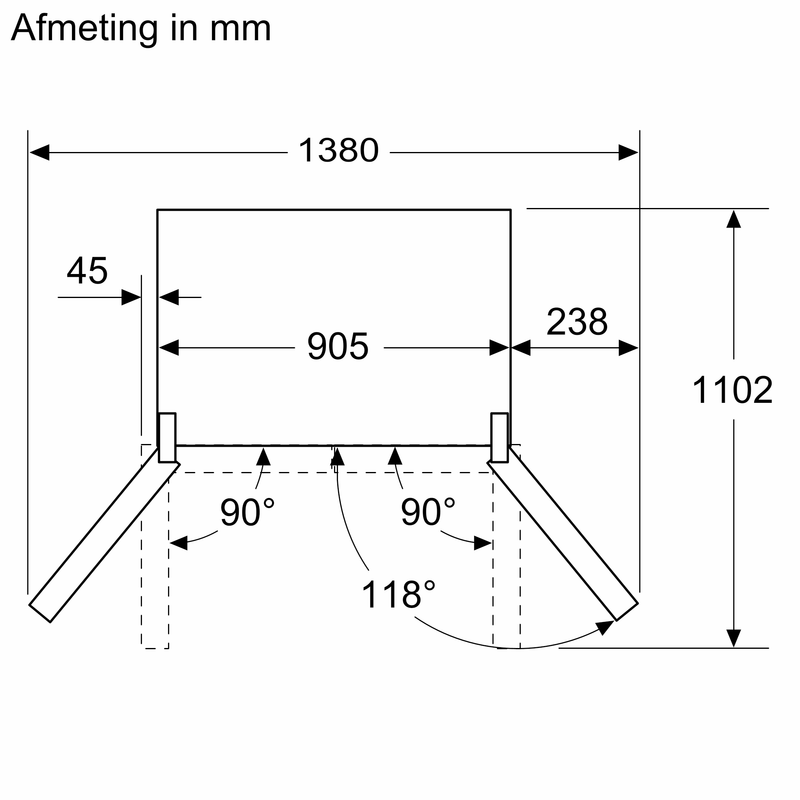 Siemens KF96NAXEA - iQ500 - Amerikaanse koelkast - Vrijstaand - Zwart
